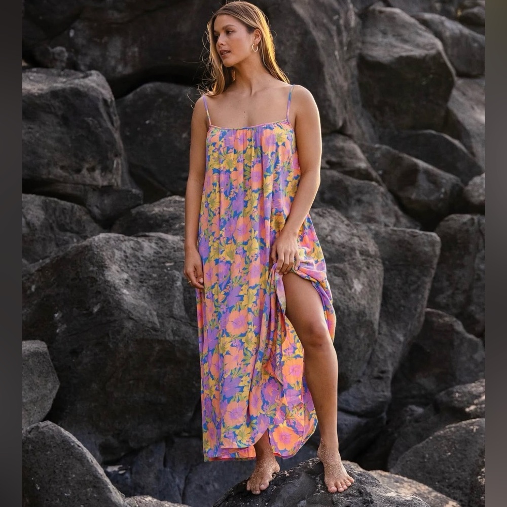 Billabong Floral Dress with Spaghetti Straps